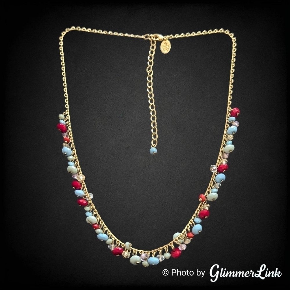 Premier Designs Multi Color Faceted Beads Necklace